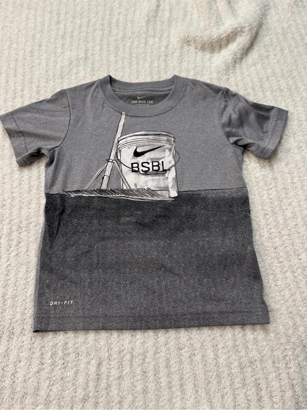 Nike Gray Two-Tone Baseball Graphic Tee